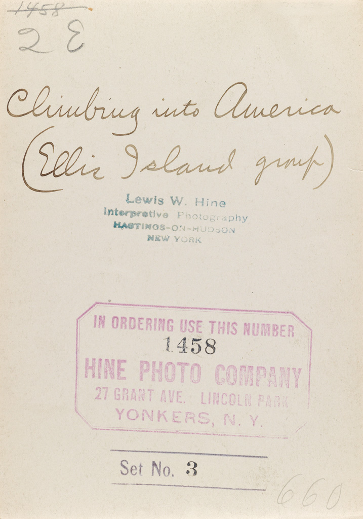LEWIS W. HINE (1874-1940) Climbing into America (Ellis Island group).